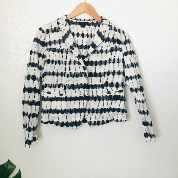 Apostrophe Women’s Dip Tie Dye Cotton Blazer Sz 8 - Picture 1 of 7